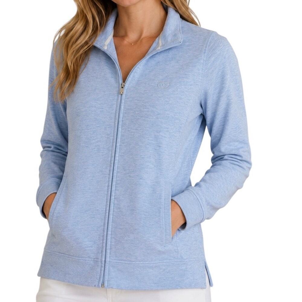 Peter Millar Women's Small Blue Full Zip Lounge Golf Jacket Soft Lightweight